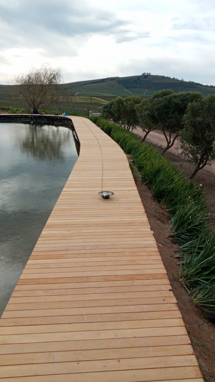 Scenic decked walkway with views